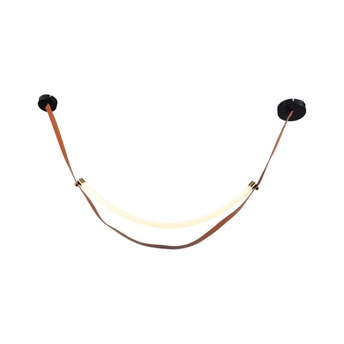 12W Designer taklampe - 1440lm, L166cm, metall, hvit kant