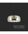 6W Designer pendel - Ø35cm, 750lm, 3000K, metall og glass, innendørs taklampe