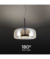 6W Designer pendel - Ø35cm, 750lm, 3000K, metall og glass, innendørs taklampe