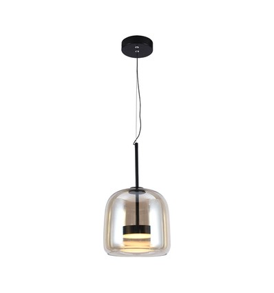 6W Designer LED pendel - 750lm, metall og glass, Ø23cm, høydejusterbar, inkl. lyskilde
