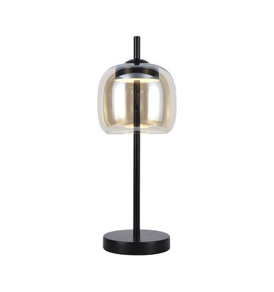 7W Designer LED bordlampe - 700lm, 3000K, metall og glass, Ø12 x 22,5 cm