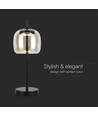 7W Designer LED bordlampe - 700lm, 3000K, metall og glass, Ø12 x 22,5 cm