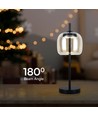 7W Designer LED bordlampe - 700lm, 3000K, metall og glass, Ø12 x 22,5 cm