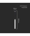 5W LED Designer pendel - 600lm, Metall + Glass, Ø5,5cm, inkl. lyskilde