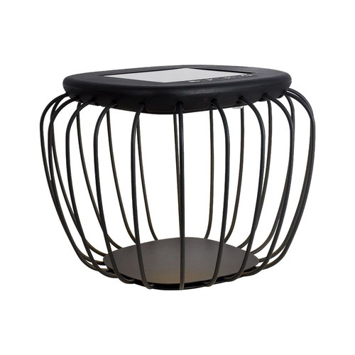 1W Solara designer hage/bordlampe - Solcelle, IP44, svart, lanterne-formet, 3000K+6000K, inkl. lyskilde