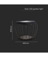 1W Solara designer hage/bordlampe - Solcelle, IP44, svart, lanterne-formet, 3000K+6000K, inkl. lyskilde