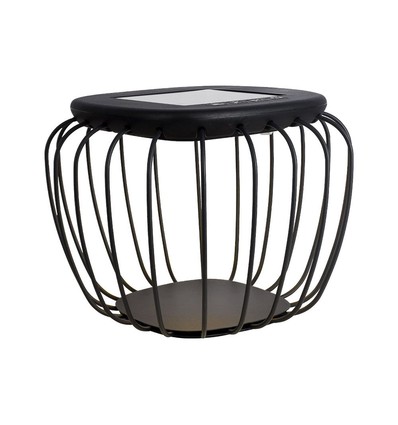 1W Solara designer hage/bordlampe - Solcelle, IP44, 120lm, 3000K+6000K, grå, lanterneformet