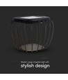 1W Solara designer hage/bordlampe - Solcelle, IP44, 120lm, 3000K+6000K, grå, lanterneformet
