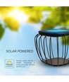 1W Solara designer hage/bordlampe - Solcelle, IP44, 120lm, 3000K+6000K, grå, lanterneformet