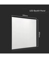 60x60 LED-panel, 36W - 120lm/W, IP65 vanntett, 6500K, flicker free, backlit