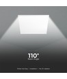 60x60 LED panel, 36W - 120lm/W, IP65, flicker free, hvit ramme