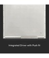 60x60 LED panel, 36W - 120lm/W, IP65, flicker free, hvit ramme