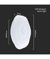 40W LED Designer Dome taklampe - 4000lm, 3-i-1 CCT, dimbar, inkl. fjernkontroll, blomstermønster