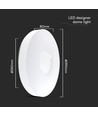 LED Designer Dome Lampe - 20W/40W/20W, Fjernkontroll, Victory Hvit Deksel, Dempbar