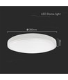18W Ø25cm LED taklampe - 100lm/W, Samsung LED chip, IP44, hvit kant, 4000K