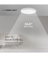 36W LED taklampe - Ø35cm, Samsung LED chip, IP44, hvit kant, 4000K