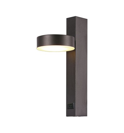 8W vegglampe med USB - 3000K, sort, inkl. lyskilde