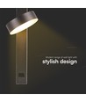 8W vegglampe med USB - 3000K, sort, inkl. lyskilde