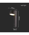 8W LED vegglampe med USB - 3000K, 900lm, IP20, sort, dreibar, innendørs, inkl. lyskilde
