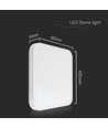48W LED taklampe - IP44, 42x42cm, hvit kant, 4000K, 5160lm