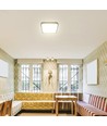 48W LED taklampe, 42x42cm - 4000K, IP44, sort kant, kvadratisk, 5160lm