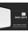 48W LED taklampe, 42x42cm - 4000K, IP44, sort kant, kvadratisk, 5160lm