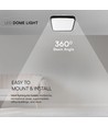 48W LED taklampe, 42x42cm - 4000K, IP44, sort kant, kvadratisk, 5160lm