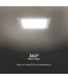 3W 9x9cm kvadratisk LED innfellingspanel - 110lm/W, 3000K, Hull: Ø7,5-8 cm, Mål: 9x9 cm, Samsung LED chip