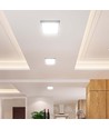 12W kvadratisk LED taklampe - 1200lm, 16,7 x 16,7 cm, 3000K, hvit kant, inkl. lyskilde