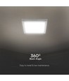12W kvadratisk LED taklampe - 1200lm, 16,7 x 16,7 cm, 3000K, hvit kant, inkl. lyskilde