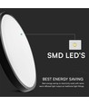 V-Tac 36W LED taklampe - Samsung chip, Ø35cm, IP44, svart kant, inkl. lyskilde