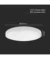 36W LED sensorlampe - Ø42cm, IP44, hvit kant, Samsung Chip, innebygd mikrobølgesensor