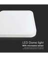 36W LED sensorlampe - IP44, 42 x 42cm, Samsung LED Chip, hvit kant, fjernkontroll, innebygd sensor, inkl. lyskilde