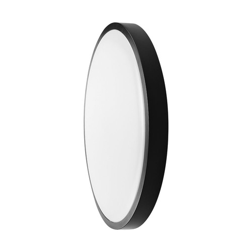 V-Tac 18W LED sensorlampe - Ø29,5cm, IP44, Innebygd sensor, fjernkontroll, svart kant, inkl. lyskilde