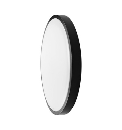 V-Tac 18W LED sensorlampe - Ø29,5cm, IP44, Innebygd sensor, fjernkontroll, svart kant, inkl. lyskilde