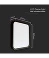 18W LED sensorlampe - IP44, 29,5 x 29,5cm, Samsung LED Chip, sort kant, fjernkontroll, innebygd sensor, inkl. lyskilde
