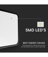V-Tac 18W LED sensorlampe - Samsung Chip, 29,5 x 29,5cm, svart kant, IP44, fjernkontroll, innebygd sensor, inkl. lyskilde