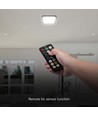 V-Tac 18W LED sensorlampe - Samsung Chip, 29,5 x 29,5cm, svart kant, IP44, fjernkontroll, innebygd sensor, inkl. lyskilde