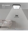 36W LED sensorlampe - IP44, 42x42cm, sort kant, Samsung Chip, 4000K, innebygd mikrobølgesensor