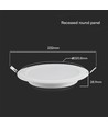 18W Ø22cm LED innfellingspanel - 110lm/W, Samsung LED chip, 6500K, hvit kant, 5 års garanti