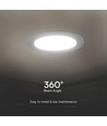 18W Ø22cm LED innfellingspanel - 110lm/W, Samsung LED chip, 6500K, hvit kant, 5 års garanti