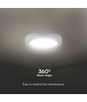 18W Ø21,6cm LED taklampe - Samsung LED chip, 1980lm, hvit kant, rund mini panel