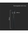 3W oppladbar LED bordlampe, sort - Dimbar CCT, 3-trinns touch, inkl. USB kabel