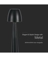 3W oppladbar LED bordlampe, sort - Dimbar CCT, 3-trinns touch, inkl. USB kabel
