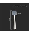2W-3W oppladbar LED bordlampe - Ø8cm, 3-trinns dimbar, hvit, inkl. USB-kabel