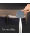 2W-3W oppladbar LED bordlampe - Ø8cm, 3-trinns dimbar, hvit, inkl. USB-kabel