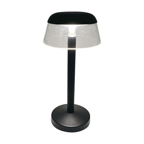 3W LED oppladbar bordlampe, sort - Ø13cm, 3-trinns dimbar, 3-i-1 CCT, inkl. USB-C kabel