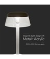 3W oppladbar LED bordlampe - Ø13cm, 3-trinns dimbar, CCT, hvit, inkl. USB-kabel