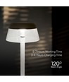 3W oppladbar LED bordlampe - Ø13cm, 3-trinns dimbar, CCT, hvit, inkl. USB-kabel