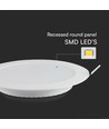 24W Ø29,5cm LED innfellingspanel - Samsung LED chip, 6500K, 110lm/W, Hull: Ø27,5-28 cm, Mål: Ø29,5 cm